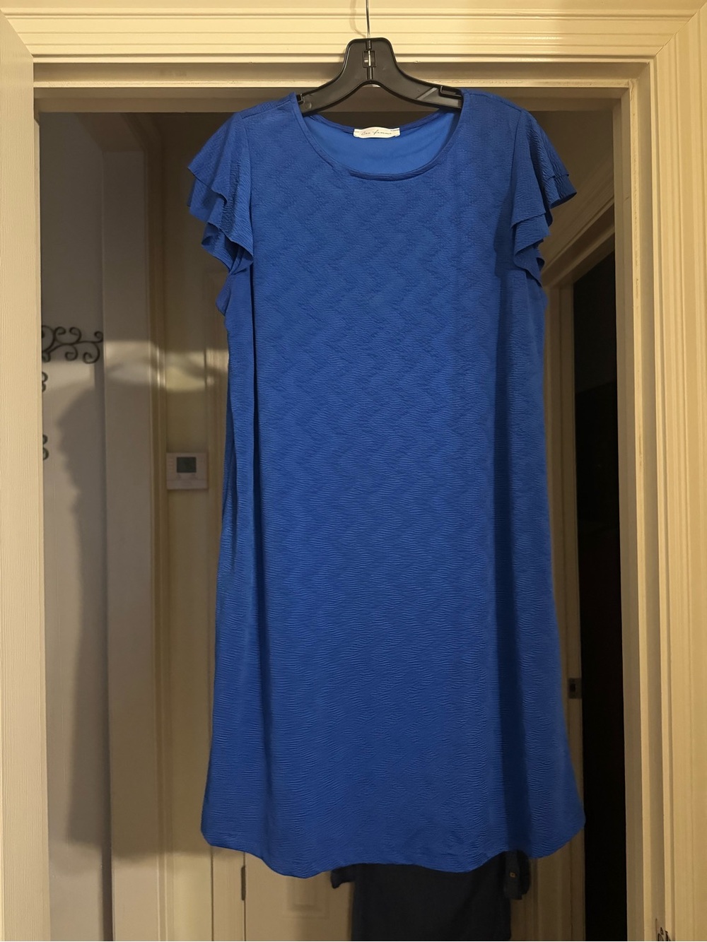 Ces Femme Royal Blue Ruffle-Sleeve Shift Dress